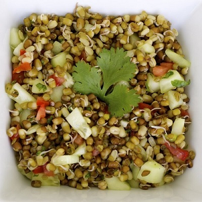 sprouted green gram salad