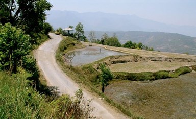 rainwater on slope