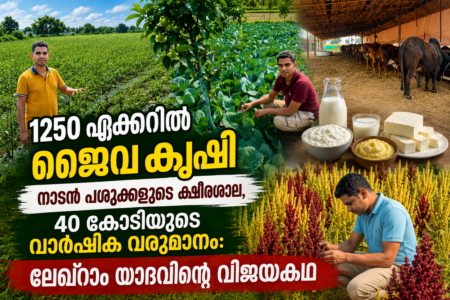 1250 ഏക്കറിൽ ജൈവകൃഷി, നാടൻ പശുക്കളുടെ ക്ഷീരശാല, 40 കോടിയുടെ വാർഷിക വരുമാനം: ലേഖ്‌റാം യാദവിന്റെ വിജയകഥ
