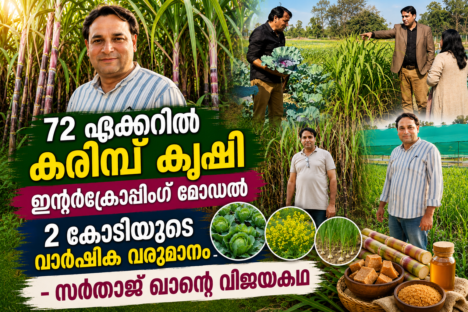 72 ഏക്കറിൽ കരിമ്പ് കൃഷി, ഇന്റർക്രോപ്പിംഗ് മോഡൽ, 2 കോടിയുടെ വാർഷിക വരുമാനം - സർതാജ് ഖാന്റെ വിജയകഥ